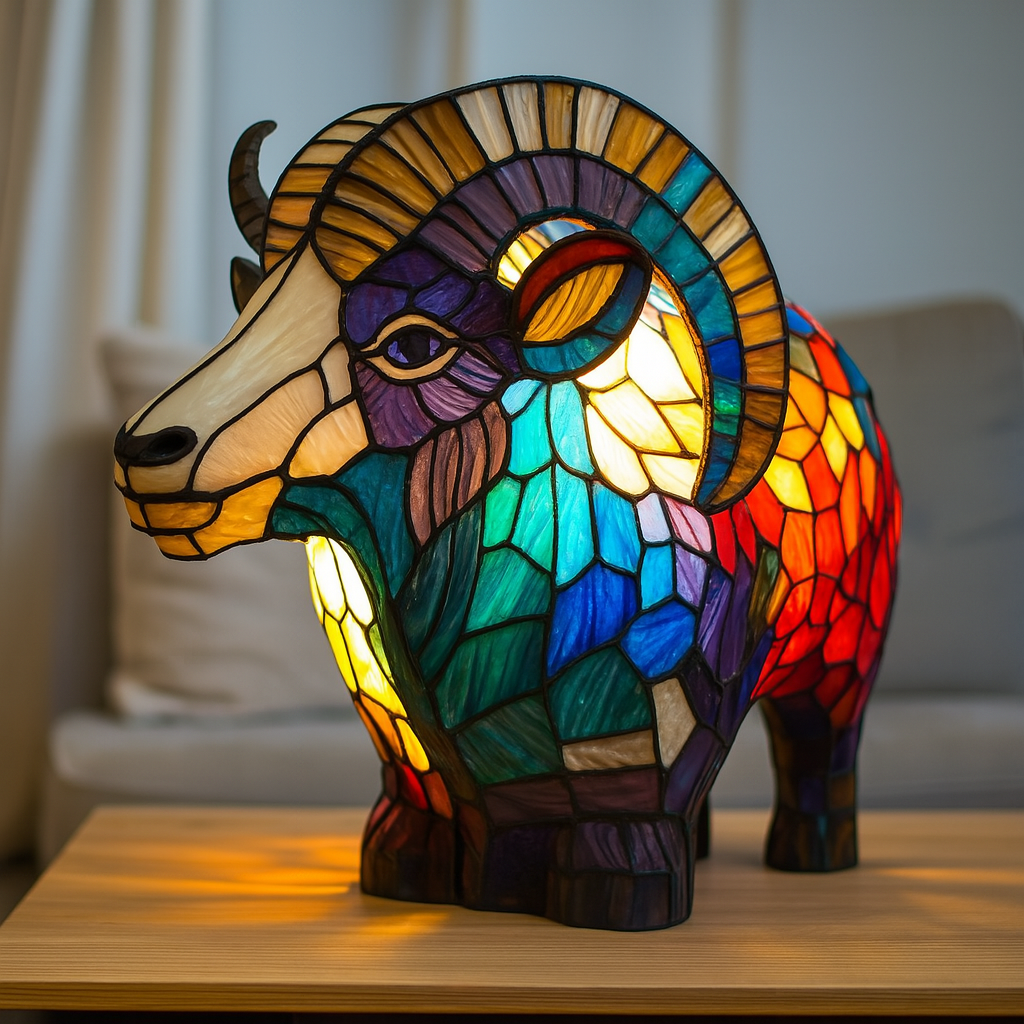 Lulu – Magical Colored Glass Goat Lamp