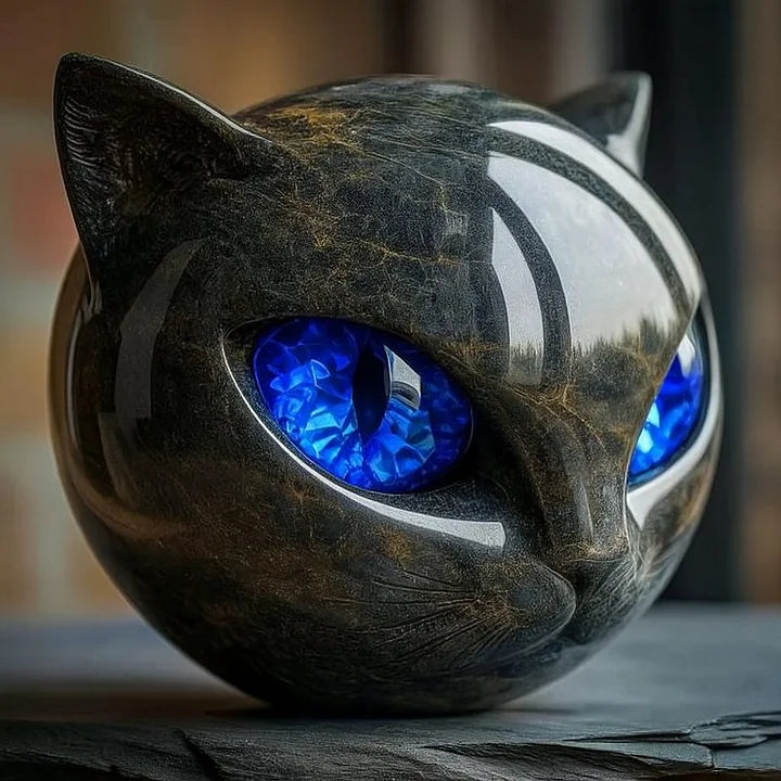 Mystical Cat Head Sculpture
