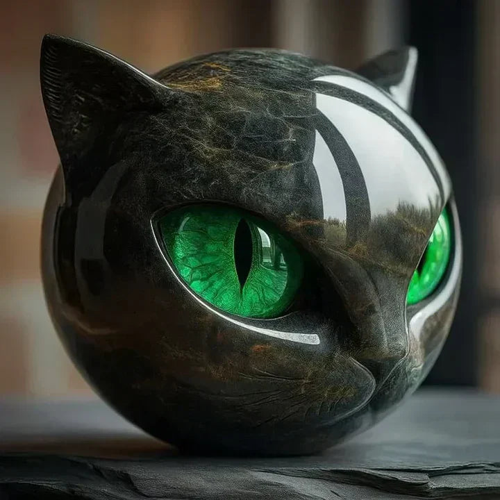 Mystical Cat Head Sculpture