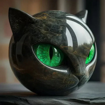 Mystical Cat Head Sculpture