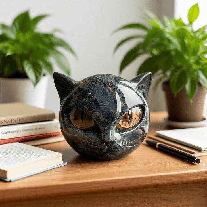 Mystical Cat Head Sculpture