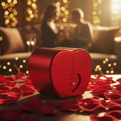 Forever Love Necklace with Red Heart Rose Box