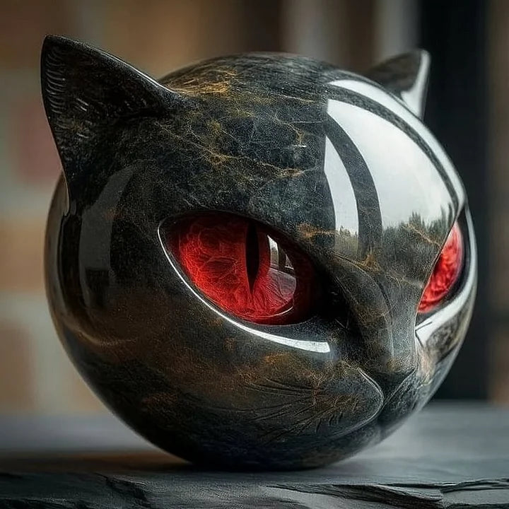 Mystical Cat Head Sculpture