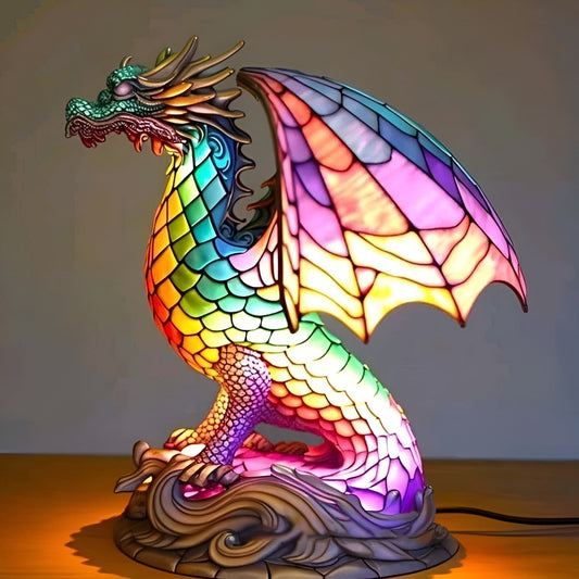 Gribouille – Magical Colored Glass Dragon Lamp