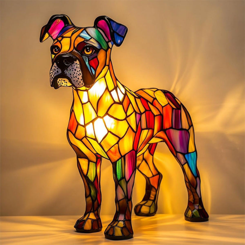 Gaston – Magical Colored Glass Dog Lamp