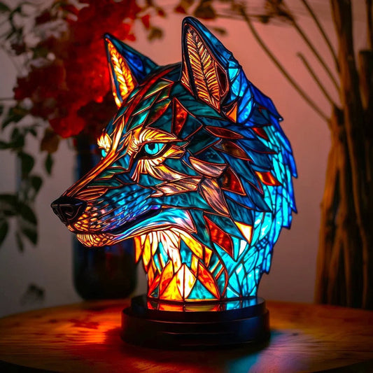 Fifou – Magical Colored Glass Wolf Lamp