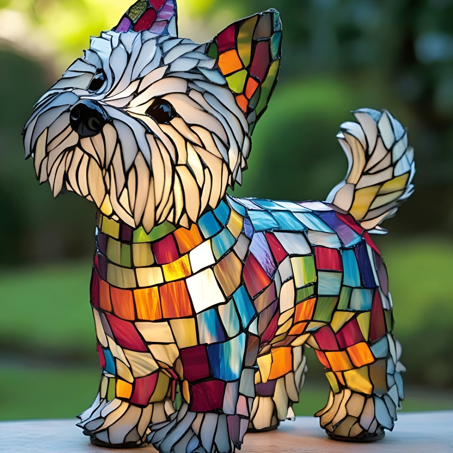 Toutou – Magical dog lamp made of coloured glass