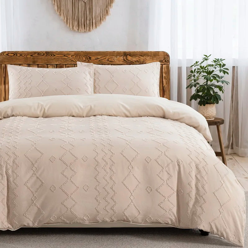 3-Piece Tufted Duvet Set (Duvet + 2 pillow case)