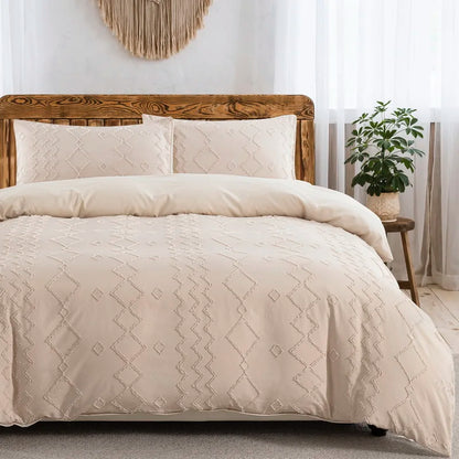 3-Piece Tufted Duvet Set (Duvet + 2 pillow case)