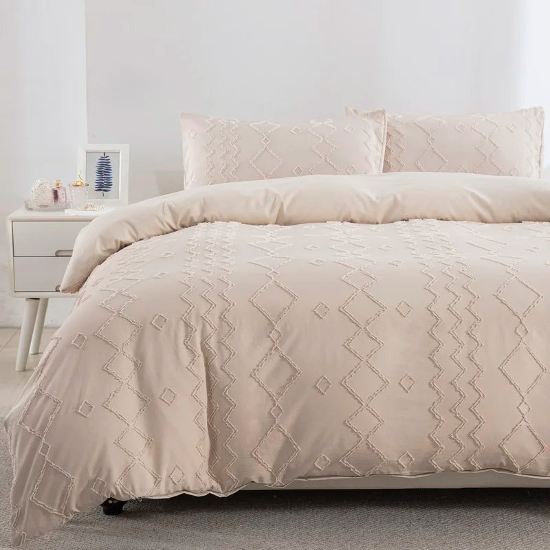 3-Piece Tufted Duvet Set (Duvet + 2 pillow case)