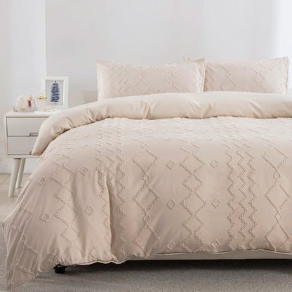 3-Piece Tufted Duvet Set (Duvet + 2 pillow case)