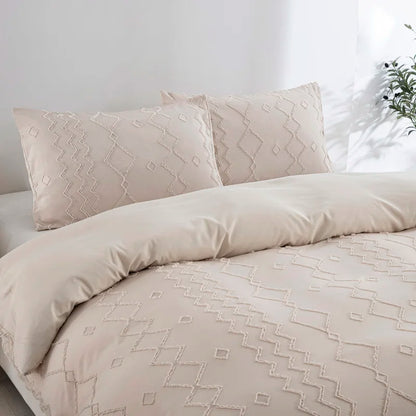 3-Piece Tufted Duvet Set (Duvet + 2 pillow case)