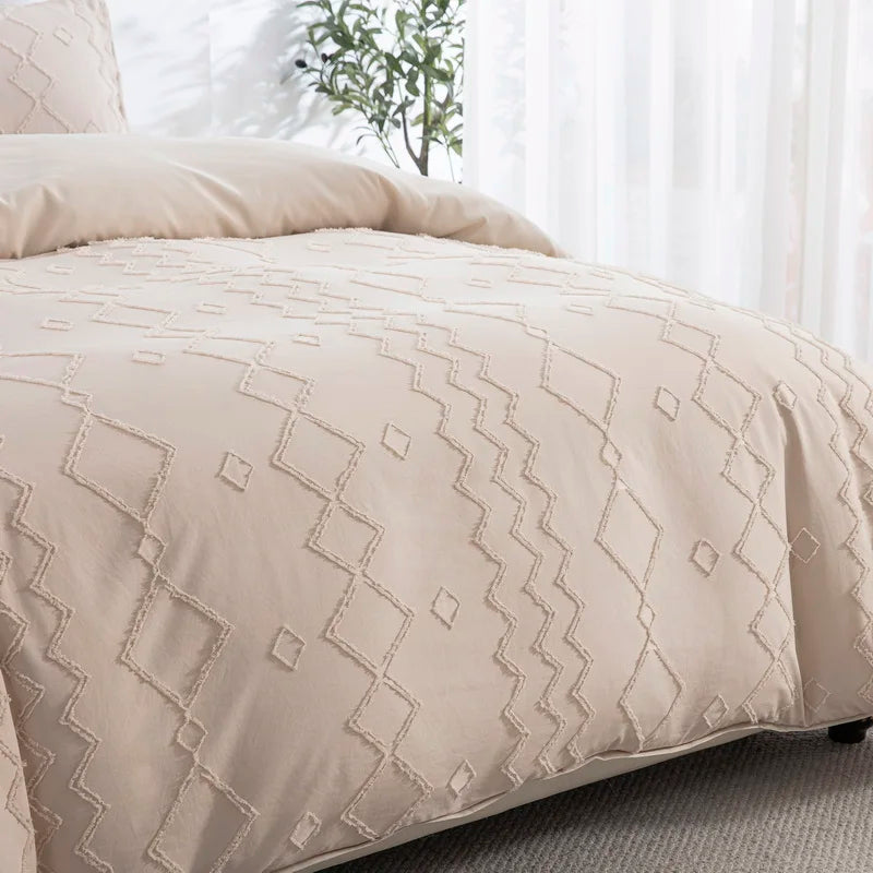 3-Piece Tufted Duvet Set (Duvet + 2 pillow case)