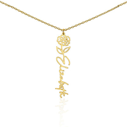 Flower Name Necklace