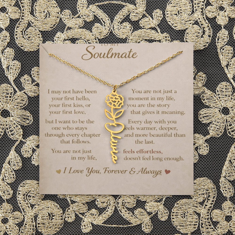Flower Name Necklace
