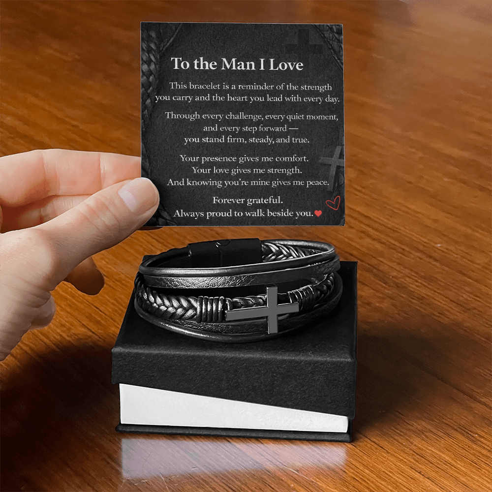 To the man I love  Cross Bracelet