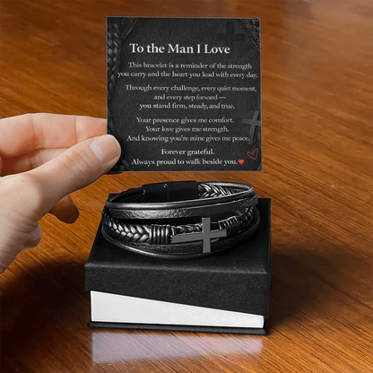 To the man I love  Cross Bracelet