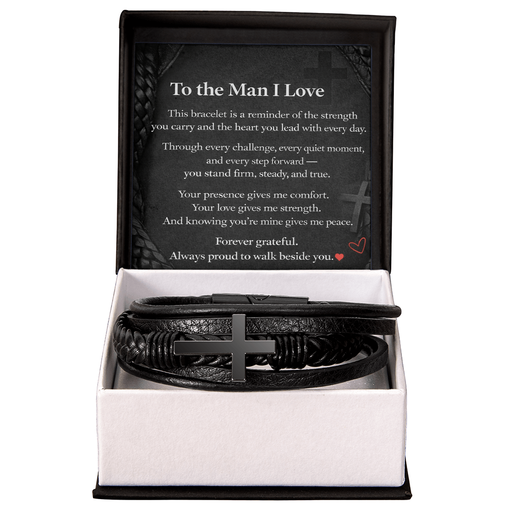 To the man I love  Cross Bracelet