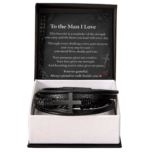 To the man I love  Cross Bracelet