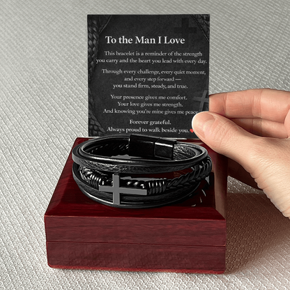 To the man I love  Cross Bracelet
