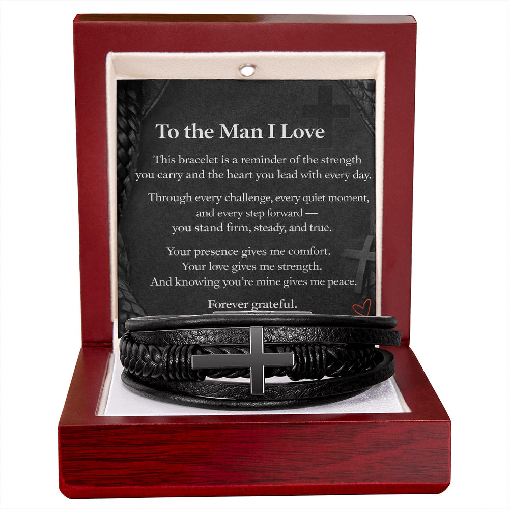 To the man I love  Cross Bracelet