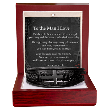 To the man I love  Cross Bracelet