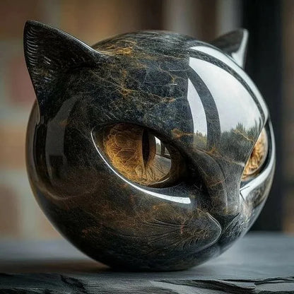 Mystical Cat Head Sculpture