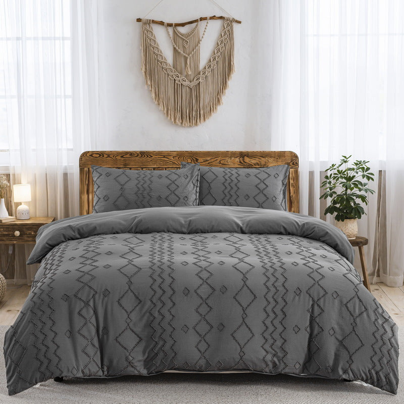 3-Piece Tufted Duvet Set (Duvet + 2 pillow case)