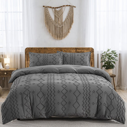 3-Piece Tufted Duvet Set (Duvet + 2 pillow case)